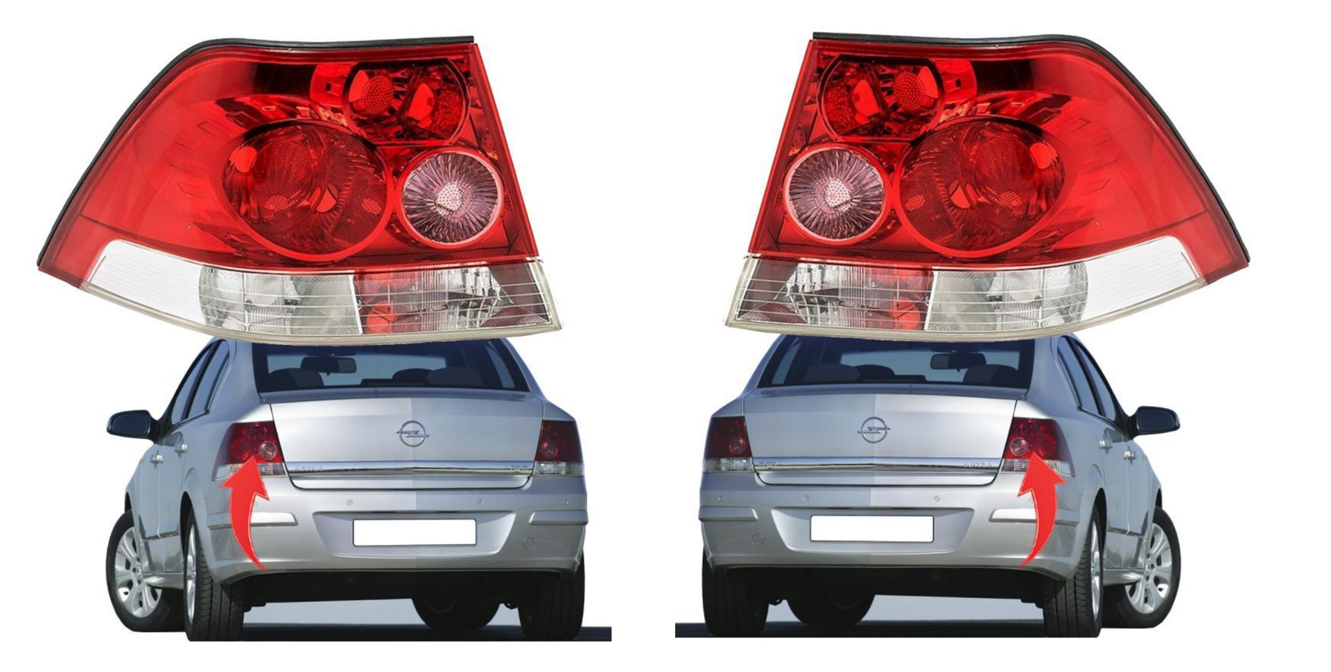 Arka Stop Lambası Takımı Sağ Sol Opel Astra H Sedan 2007-2014