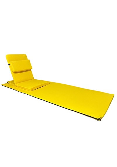 Backjack Meditasyon Sandalyesi Destekli Yer Minderi + 60x180 Kumaş Mat - Backjack 3xl Mat+backjack İkili Set Sarı
