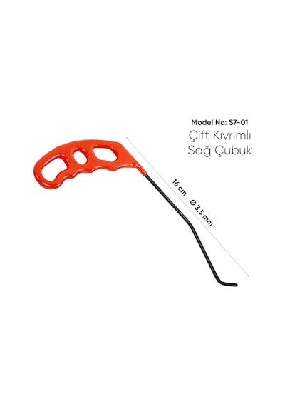 16 Cm 3,5 Mm Çap Sağlı Sollu Çift Kıvrımlı Sağ Boyasız Göçük Düzeltme Çubuğu - S7-01, Pdr Çubuk