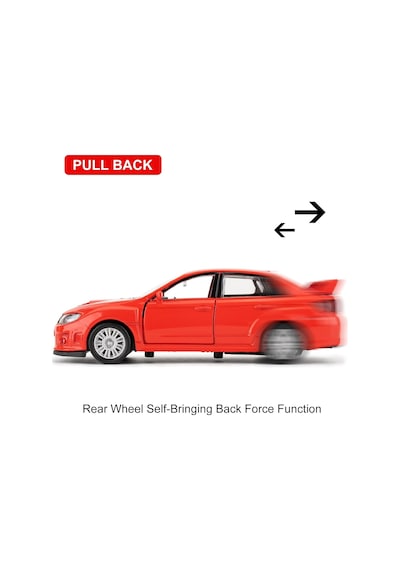 Uzak Doğu Serisi Subaru Wrx Stı Kırmızı Açılır Kapılar Diecast Çek Bırak Metal Model Araba 11cm 1:32