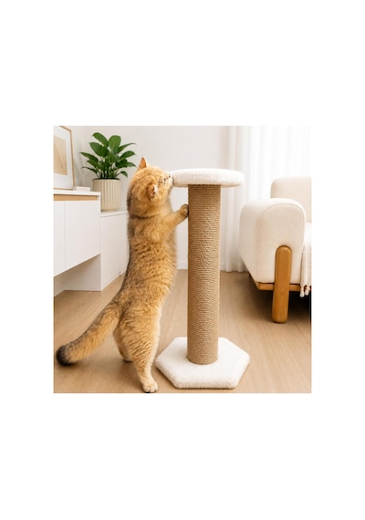 60 Cm Dev Kedi Tırmalama Direği Beyaz