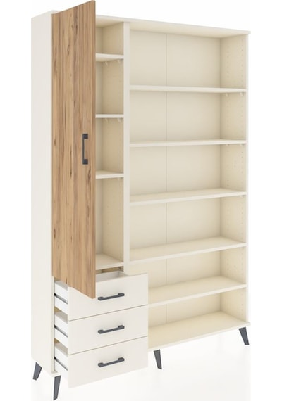 Arges Dolap 9 Raflı 3 Çekmeceli 3 Kapaklı 132x30x195 Aytaşı-ç... Aytaşı