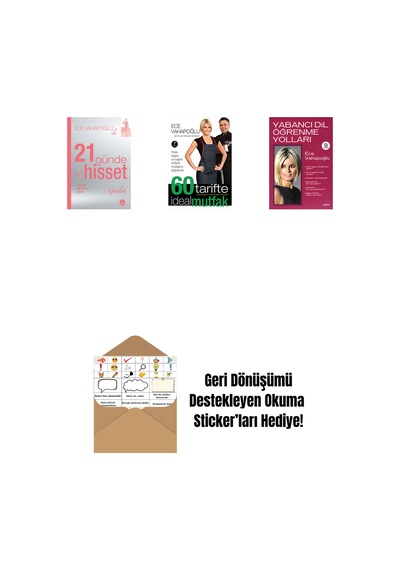 21 Günde İyi Hisset Günlük + 60 Tarifte İdeal Mutfak + Yabancı Dil Öğrenme Yolları + Okuma Sticker'ları