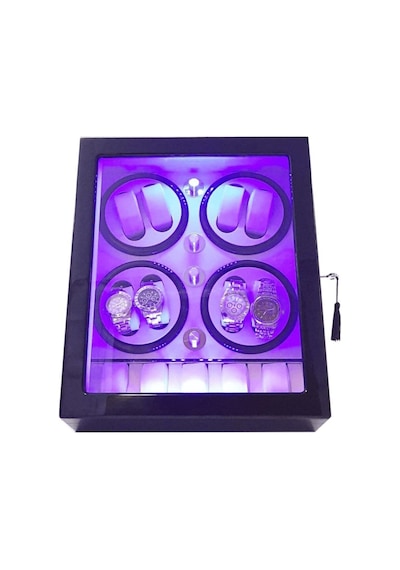 Otomatik Saat Kurma Kutusu Winder Piano Black 8 5 Siyah Içi Krem Watch Winder