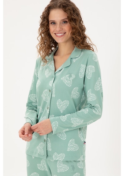 U.s. Polo Assn. Kadın Mint Pijama Takım 50302757-vr090 Mint Mint Yeşili