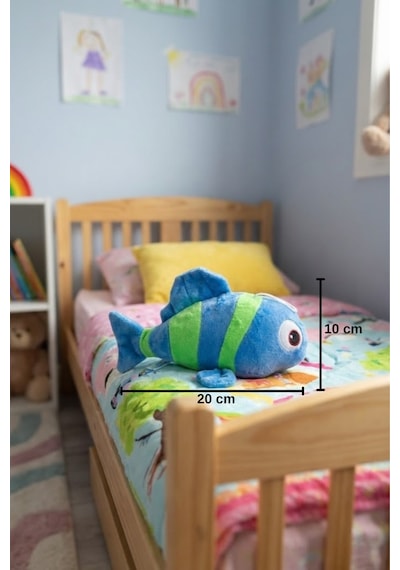 Yeşil-mavi Sevimli Balık Peluş Oyuncak 20 Cm - Yumuşak Dokulu Uyku Arkadaşı Çocuk Bebek Hediye