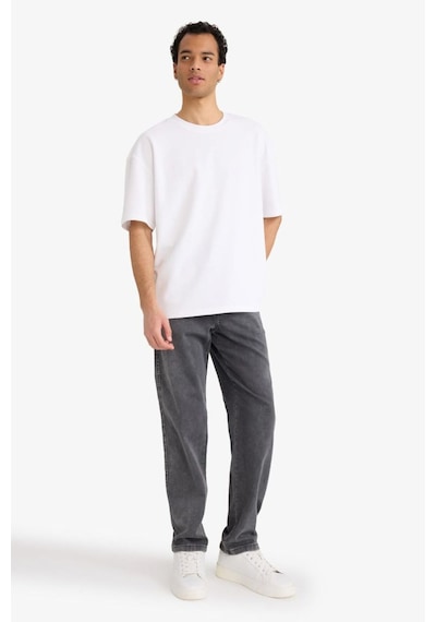 Defacto Oversize Geniş Kalıp Bisiklet Yaka Kısa Kollu Basic Düz Ağır Kumaş Tişört X3926az26spwt34 Beyaz-wt34