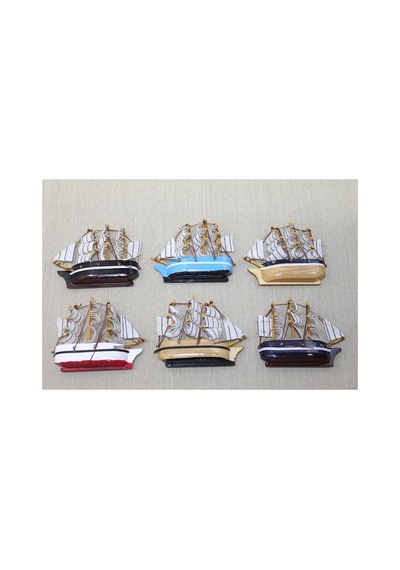 Ahşap Gemi Buzdolabı Magneti 10x8 Cm
