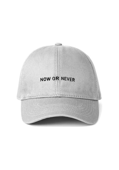 Caxis Now Or Never Baskılı Spor Sapka Unisex Ayarlanabilir Cırtlı Şapka Orijinal Cap Gri