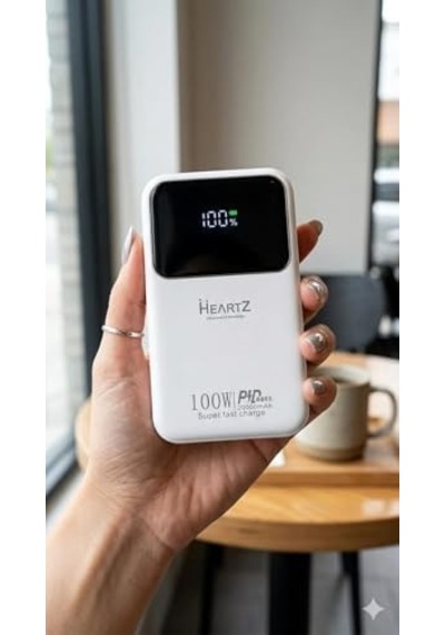 20000 Mh Pd 27w Ve Usb 100w Hızlı Şarj Dahili Type C Ve Lightning Kablolu Dünya Standartlarına Uygun Polymer Batary