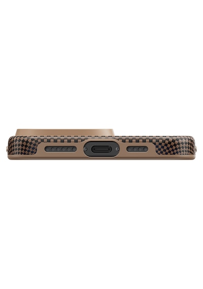 Apple Uyumlu iPhone 16 Pro Max Telefon Kılıfı Magsafe Aramid Fiber Pitaka Sunset-moonrise Serisi Kahve