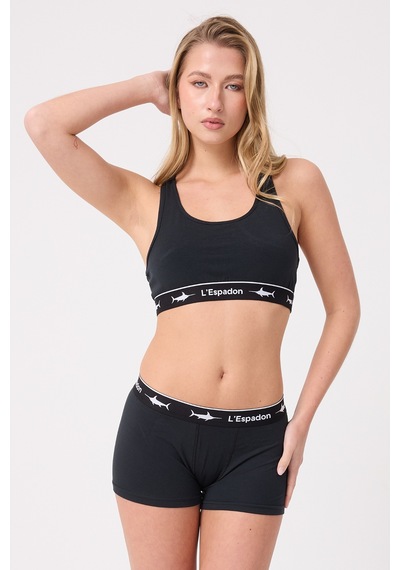 Racer Crop Top Racer Back Crop Top-3282 Siyah