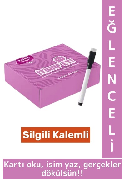 Eğlenceli Arkadaş Grup Tatil Yılbaşı Silgili Kalemli Kız Kızlar Gecesi Cesur İtiraf Oyunu 45 Kart