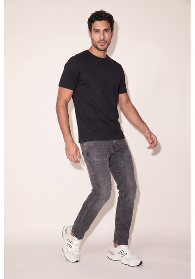 O Yaka Double Face T-shirt Jsco Siyah