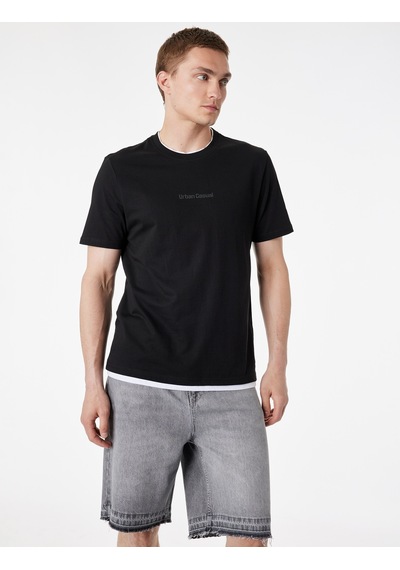 Koton Normal Bel Pamuklu Pis Paça Straight Fit Bermuda Jean Şort Gri 6sam40376nd