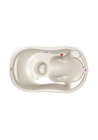Okbaby Bebek Banyo Seti Onda Dijital Termometreli Çift Yönlü Bebek Küveti & Splash Bebek Duşu K. Beyaz