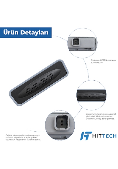 Renault Zoe, Clio 3, Megane 2 Ve Laguna 2 Uyumlu Bagaj Açma Düğmesi Butonu Switch  8200078258 1 Adet