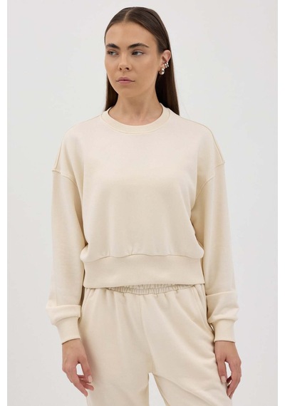 Buly Cozy Bisiklet Yaka Sweatshirt Bej
