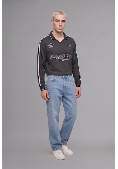 Defacto Boxy Fıt Polo Yaka Baskılı Sweatshirt H4884ax26auar216 Antrasit-ar216