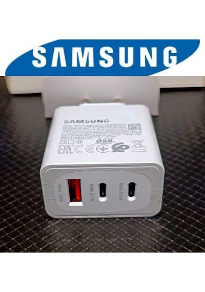 Samsung Uyumlu 3in1 Trio 65w 2xpd + Usb Ev Tipi Şarj Aleti Set 3 Çıkışlı
