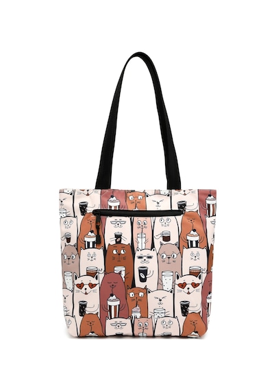 Printed Edition Askılı Omuz Çantası 0237 Latte Cat