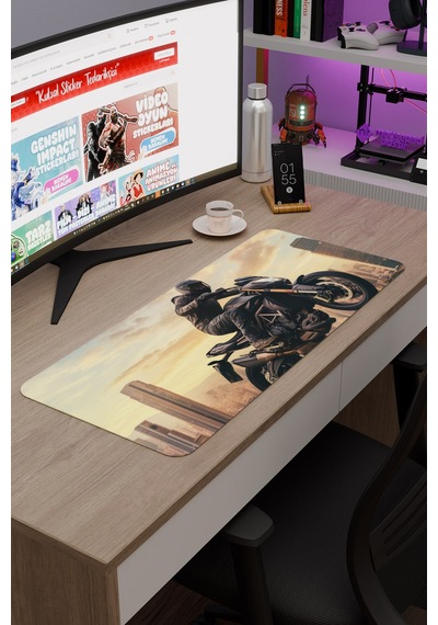 Motorsiklet Kaymaz Dikişli Kauçuk Oyuncu Mousepad V1 - 70x30 Xl Gaming Mouse Pad Fare Altlığı