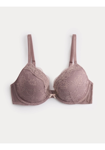 Marks & Spencer Dantelli Balenli Plunge Sütyen T33000318 Kahverengi