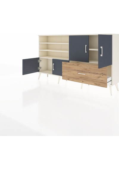 Arges Konsol 5 Raflı Tek Çekmeceli 4 Kapaklı 176x30x99 Aytaşı-ant Aytaşı-antrasit/çam Arges Konsol 5 Raflı Tek Çekmeceli 4 Kapaklı 176x30x99 Aytaşı-ant Aytaşı-antrasit/çam