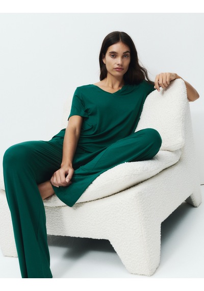 Marks & Spencer Dantel Detaylı Pijama Takımı Yeşil