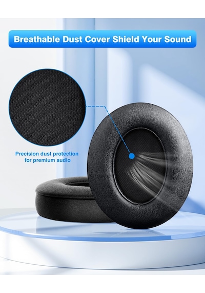 F Feych Beats Studio 3 & Beats Studio 2 B0500/ B0501 İçin Beats Studio Yedek Kulak Pedleri 2 Parça Gürültü Yalıtımı Rahat Bellek Köpüğü Kulak Yastıkları Siyah