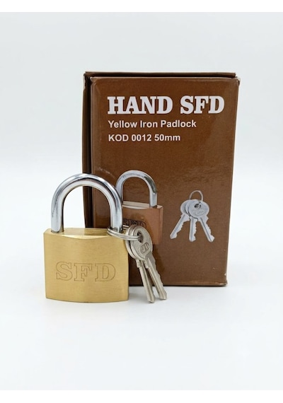 Hand Sfd 3 Anahtarlı 50mm Sarı Demir Asma Kilit