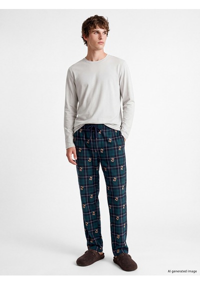 LC Waikiki Lc Waıkıkı Yeşil Baskılı Erkek Pijama Altı
