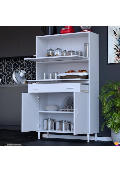 Eliusta Solaira 100 Cm Genişlik Kapaklı Mutfak Dolabı 4 Kapaklı, Çekmeceli Çok Amaçlı Mutfak/banyo Dolabı Beyaz Eliusta Solaira 100 Cm Genişlik Kapaklı Mutfak Dolabı 4 Kapaklı, Çekmeceli Çok Amaçlı Mutfak/banyo Dolabı Beyaz