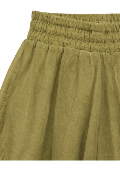 Mixray 2123 Astarlı Yüksek Bel Balon Mini Şort Olive Zeytin Yeşil