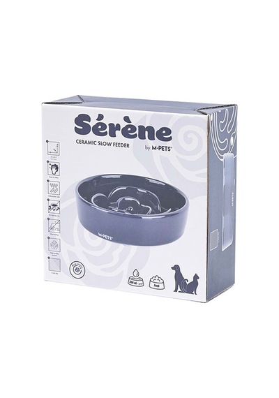 M-pets Serene Rose Seramik Yavaş Beslenme Mama Kabı Lacivert 300 Ml 244-51058.01