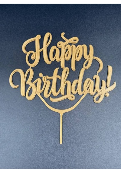 Happy Birthday Pasta Süsü Altın Sarısı - İyi Ki Doğdun 1