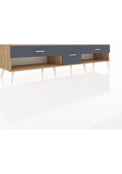 Hyperion Tv Ünitesi 3 Çekmeceli 220x44x51 Çam-antrasit Antrasıt/antrasıt - Atlas Çam Hyperion Tv Ünitesi 3 Çekmeceli 220x44x51 Çam-antrasit Antrasıt/antrasıt - Atlas Çam