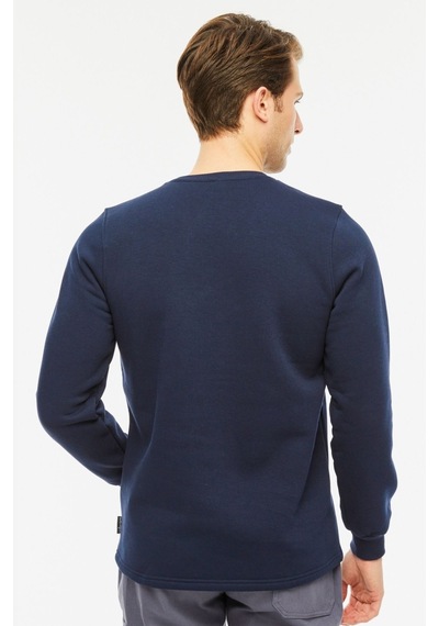 Uniprom Sweatshirt Bisiklet Yaka Içi Polarlı 3 Iplik Pamuklu Normal Kesim Erkek Lacivert