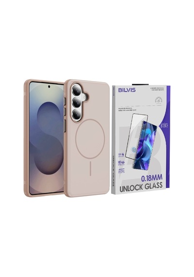 Vendas Galaxy S26 Plus Uyumlu Joko Neksa M-safe Kapak + Bilvis Cam Ekran Koruyucu Pembe