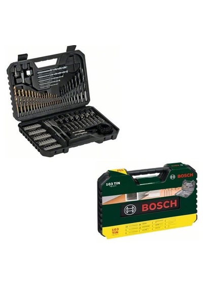 Bosch Easyımpact 18v-40 Akülü Matkap Çift Akü 2AH + Easysaw Dekupaj Testeresi Aküsüz Solo + Karışık Dekupaj Testere Seti 10'lu + V-line 103 Parça Karışık Aksesuar Seti