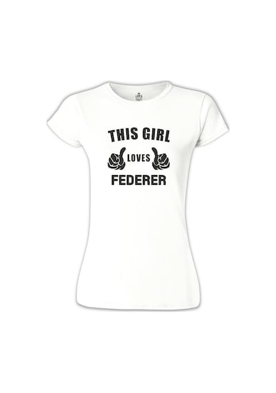 Tenis - Love Federer Beyaz Kadın Tshirt 001
