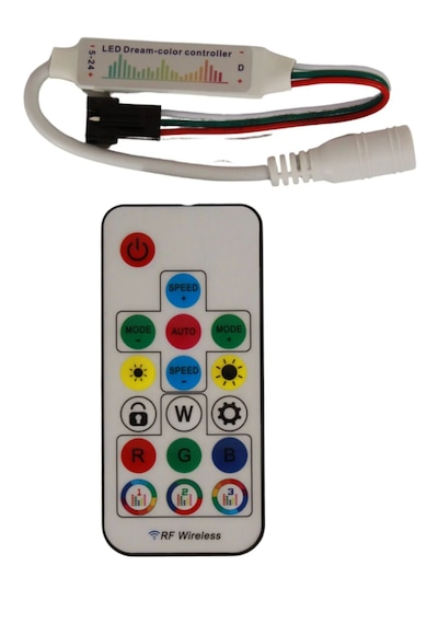 358 Modlu Pixel Led Kumandası 17 Tuşlu Uzaktan Algılamalı Pixel Led Kumanda Ve Modül 5-24v Arası