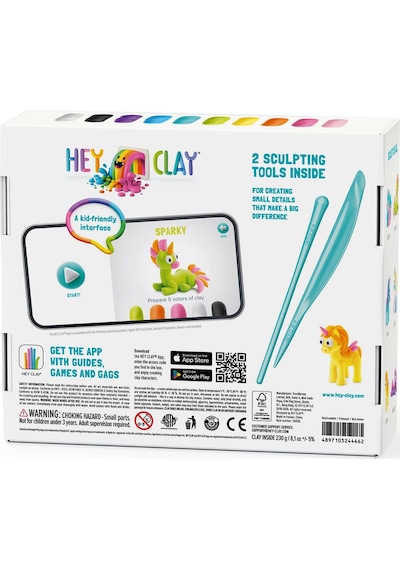 Hey Clay Hava İle Kuruyan Kil 15'li Kutu - Rainbow Unicorns renkli