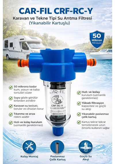 Karavan Su Arıtma Filtresi (Yıkanabilir Kartuşlu) CRF-RC-Y-ST