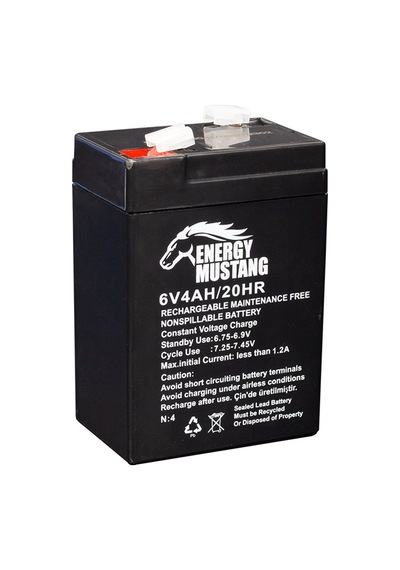 Ayt Energy Mustang 6 Volt 4 Amper Kuru Işıldak Lamba Aküsü 70x48x101 Mm