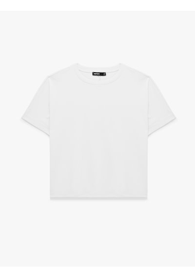 Koton Pamuklu Regular Fit Kısa Kollu Bisiklet Yaka Basic Tişört Beyaz 6sak60004uk
