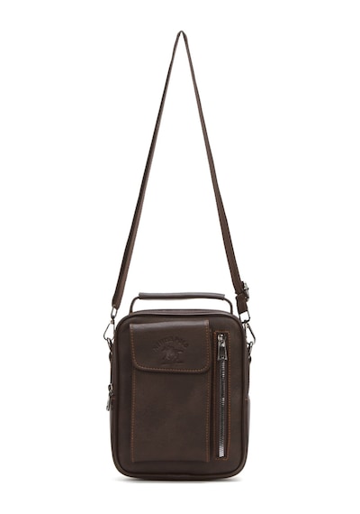 Newish Polo Erkek Deri Kapaklı Omuz Ve El Çantası 17x22cm New337 Kahverengi - Taba