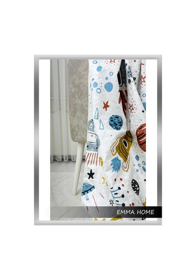 Unisex Çocuk Odası Perde Uzay Macerası Temalı Kaliteli Renkli 623474750