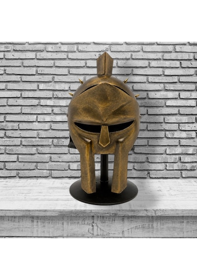 Metal Gladyatör Miğferi Kask Masa Standlı 21cm