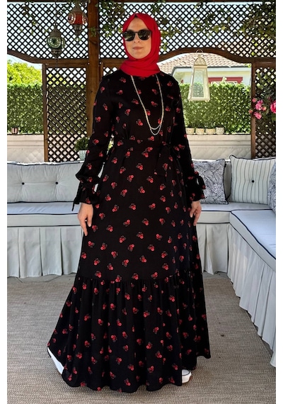 Rabia Şamlı Gül Siyah Elbise Normal